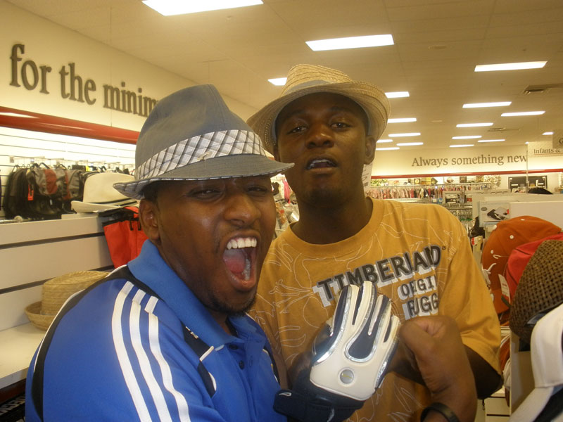 Edward Manda and Johnny goofing around
